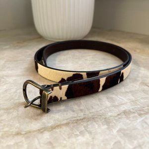 Frye Women's Calf Hair Belt with antique brass buckle NEVER WORN!